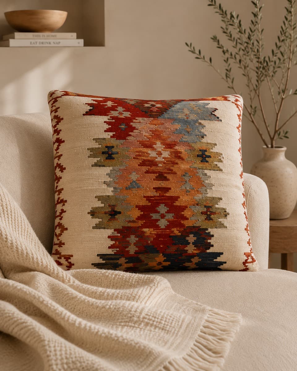 Etnik Geometrik Kilim Kırlent